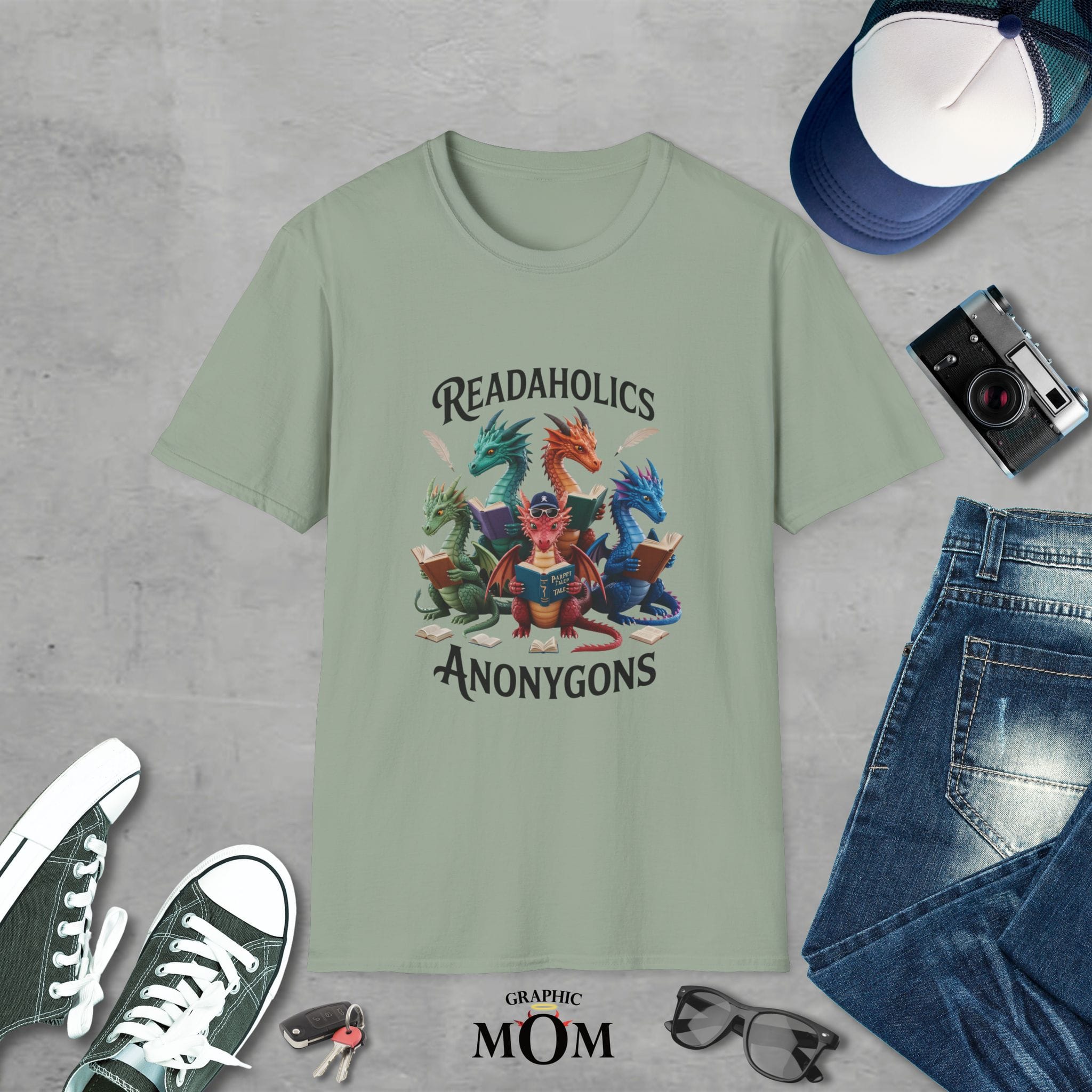 Readaholics Anonygons Unisex Softstyle T-Shirt, Funny Reading Tee, Book Lover Gift, Nerdy Apparel, Geeky T-Shirt, Reading Enthusiast Shirt - Image 4