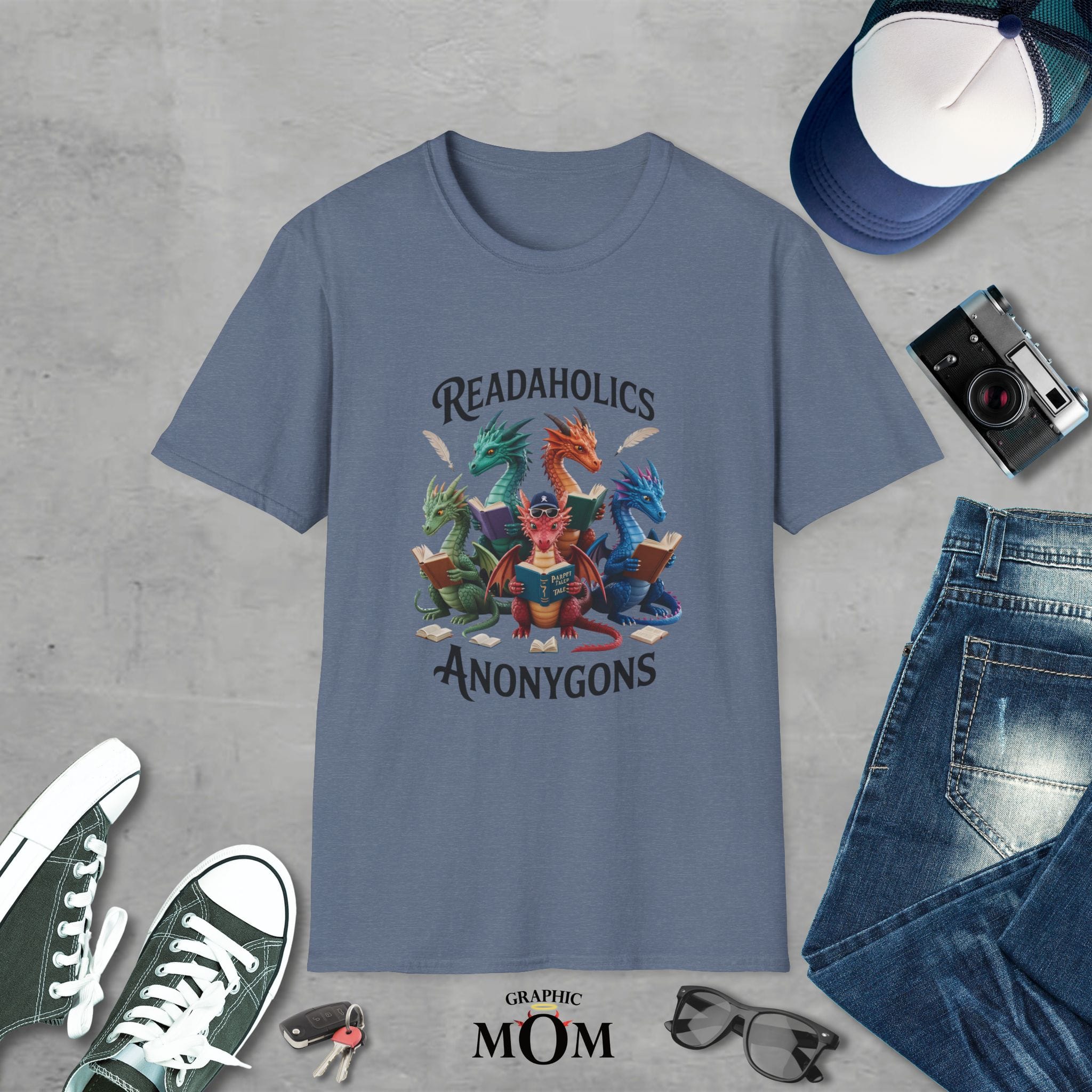 Readaholics Anonygons Unisex Softstyle T-Shirt, Funny Reading Tee, Book Lover Gift, Nerdy Apparel, Geeky T-Shirt, Reading Enthusiast Shirt - Image 7