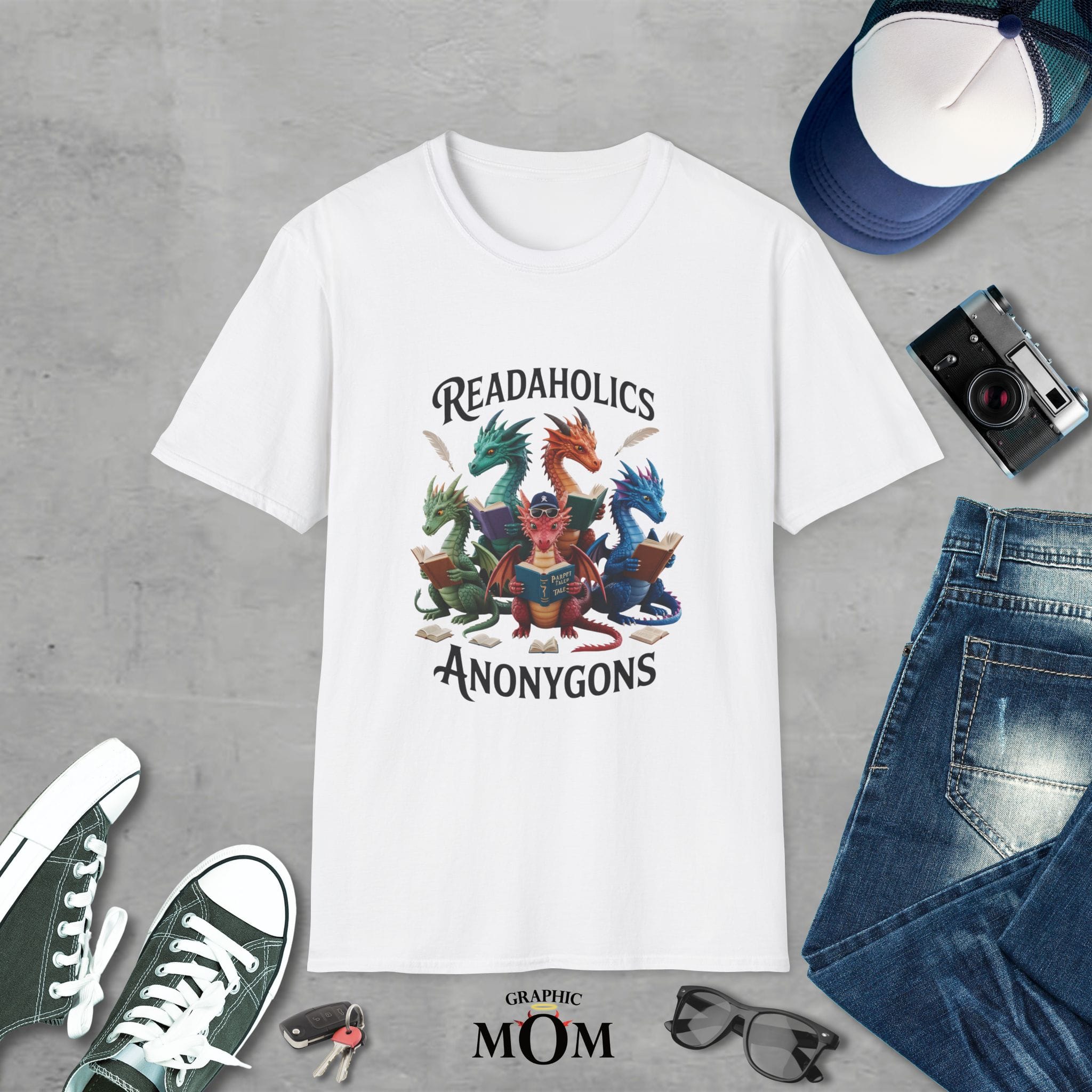 Readaholics Anonygons Unisex Softstyle T-Shirt, Funny Reading Tee, Book Lover Gift, Nerdy Apparel, Geeky T-Shirt, Reading Enthusiast Shirt - Image 3