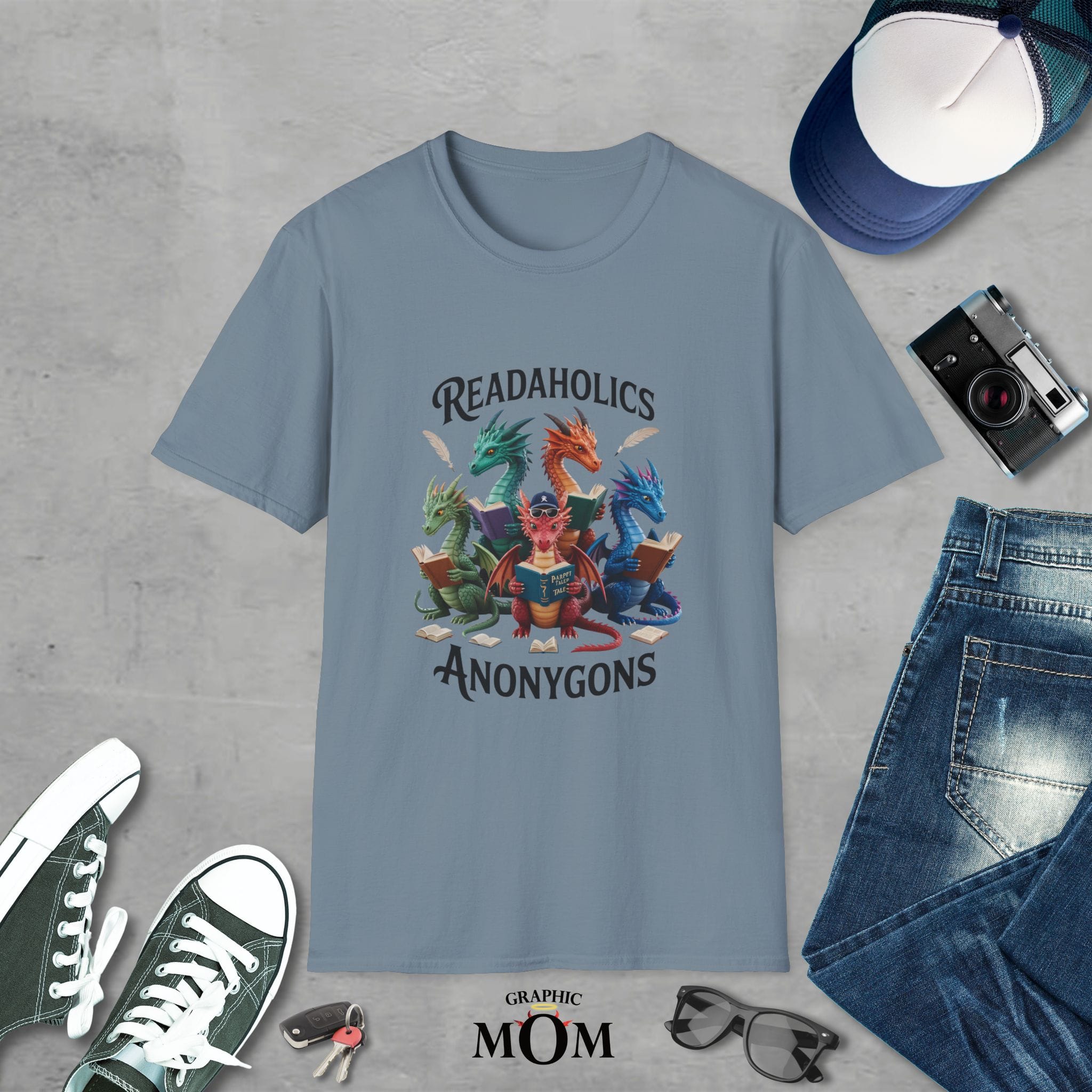 Readaholics Anonygons Unisex Softstyle T-Shirt, Funny Reading Tee, Book Lover Gift, Nerdy Apparel, Geeky T-Shirt, Reading Enthusiast Shirt - Image 6