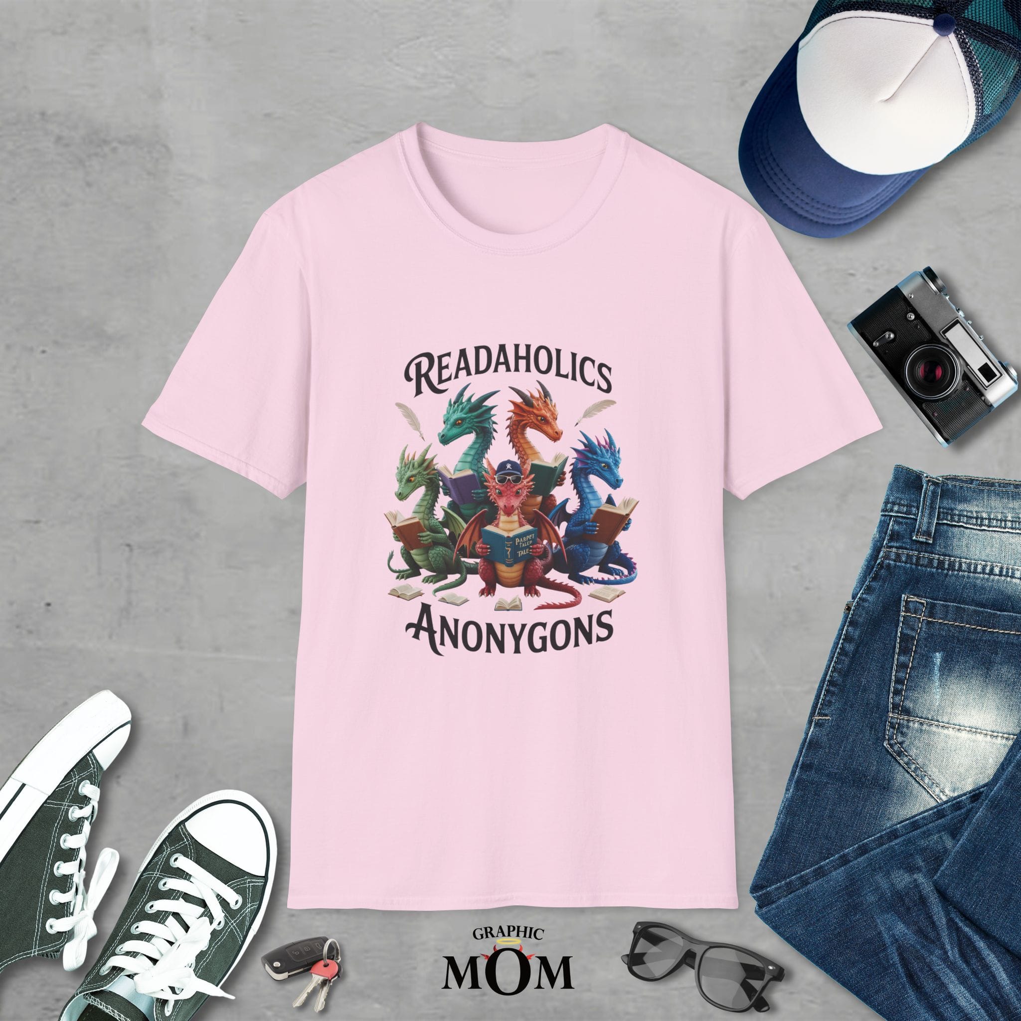 Readaholics Anonygons Unisex Softstyle T-Shirt, Funny Reading Tee, Book Lover Gift, Nerdy Apparel, Geeky T-Shirt, Reading Enthusiast Shirt - Image 8