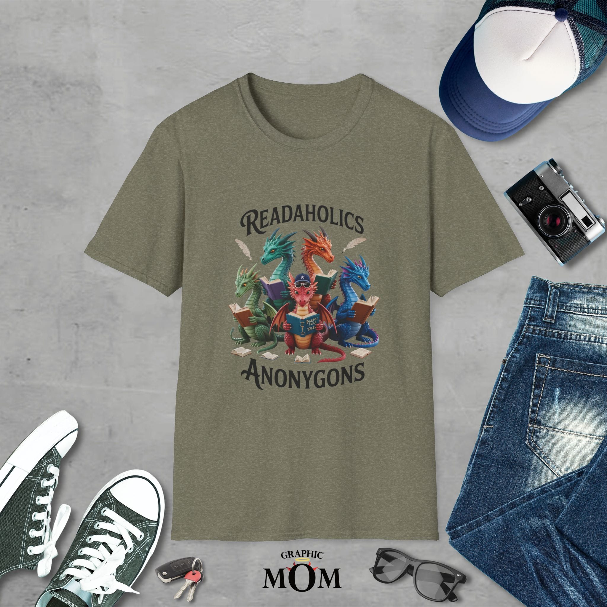 Readaholics Anonygons Unisex Softstyle T-Shirt, Funny Reading Tee, Book Lover Gift, Nerdy Apparel, Geeky T-Shirt, Reading Enthusiast Shirt - Image 2