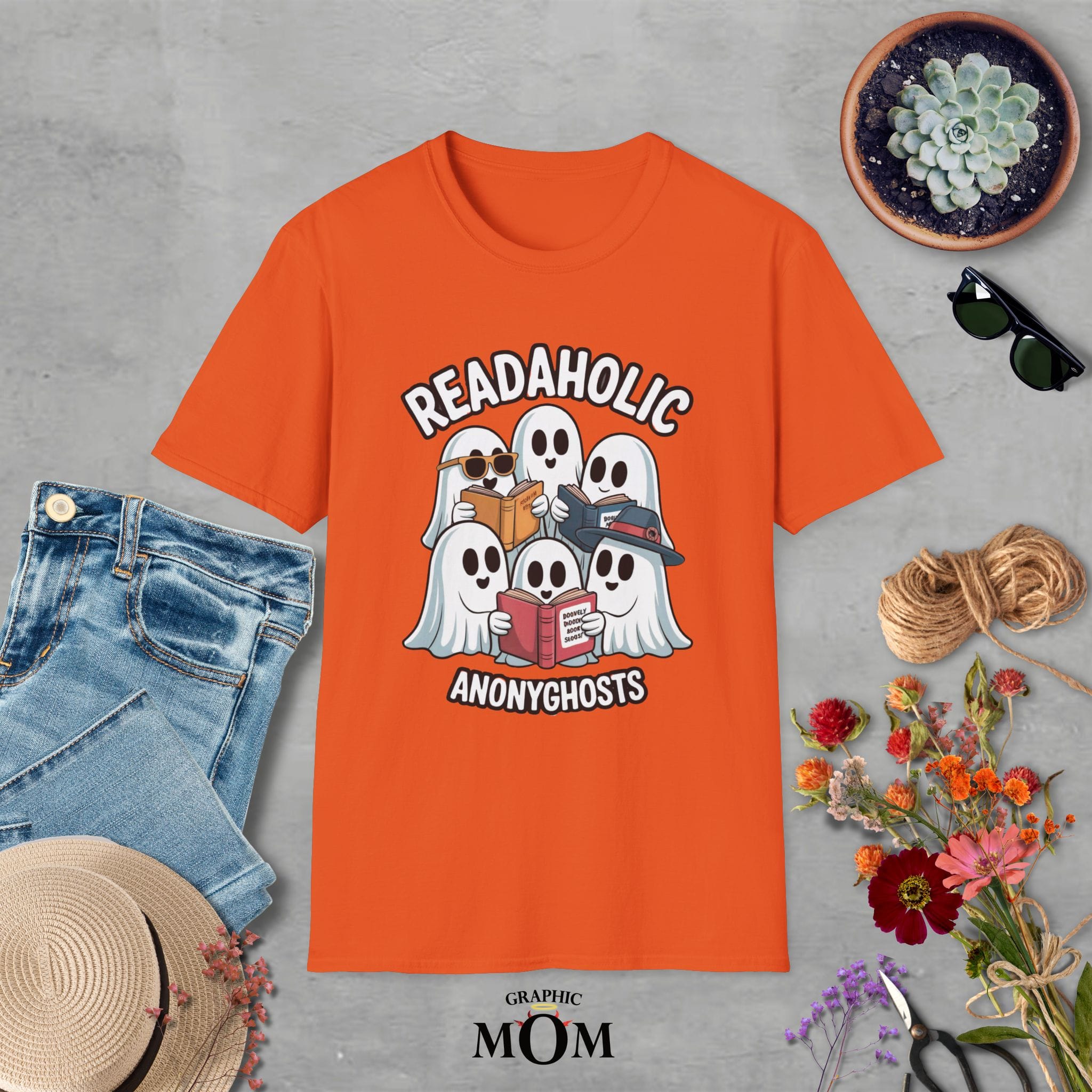 Readaholic Unisex T-Shirt - Ghostly Book Lovers Design, Perfect for Readers, Halloween, Birthdays, or Casual Wear - Image 4