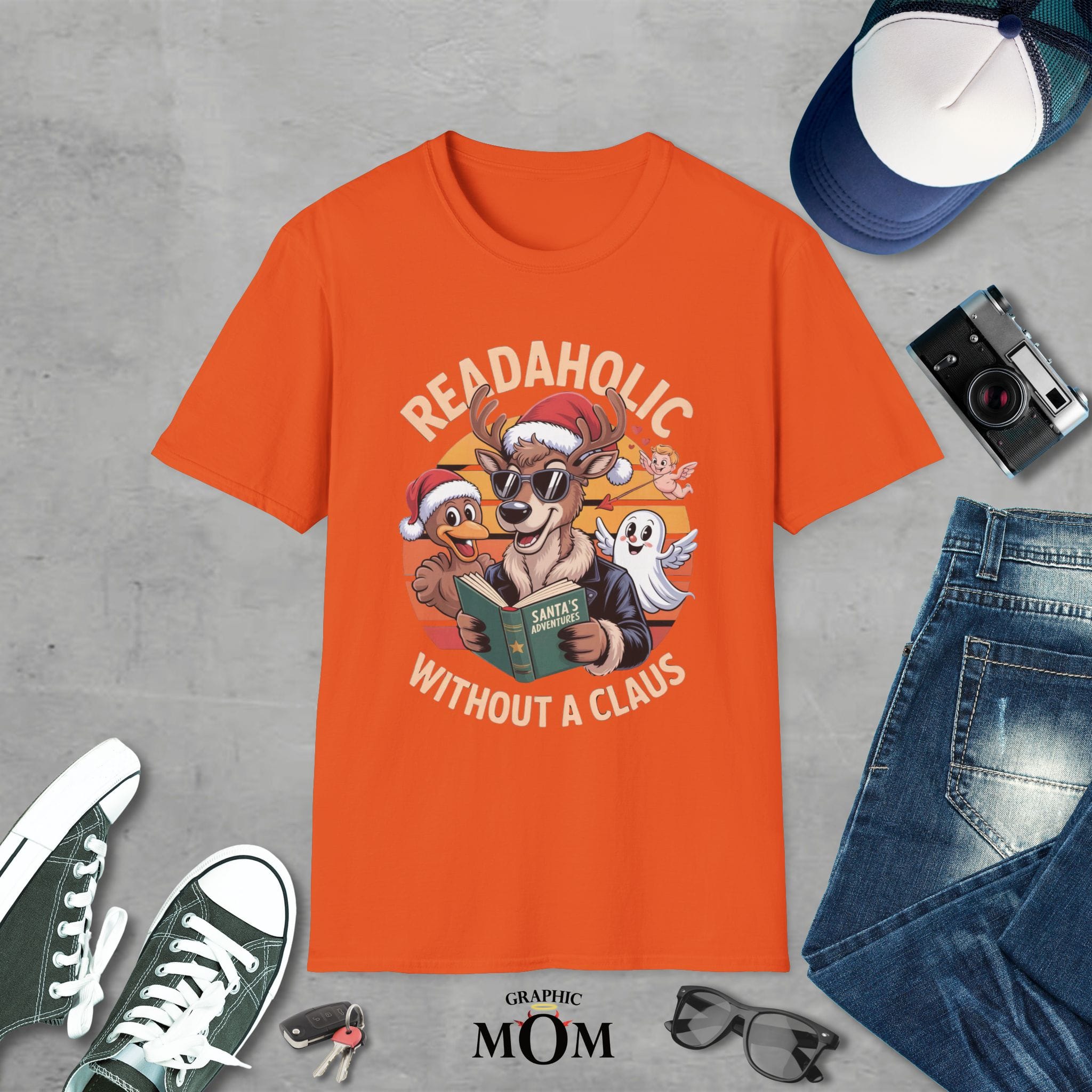 Readaholic Santa Unisex Softstyle T-Shirt, Holiday Gift, Funny Christmas Tee, Book Lover Shirt, Cozy Casual Wear - Image 5