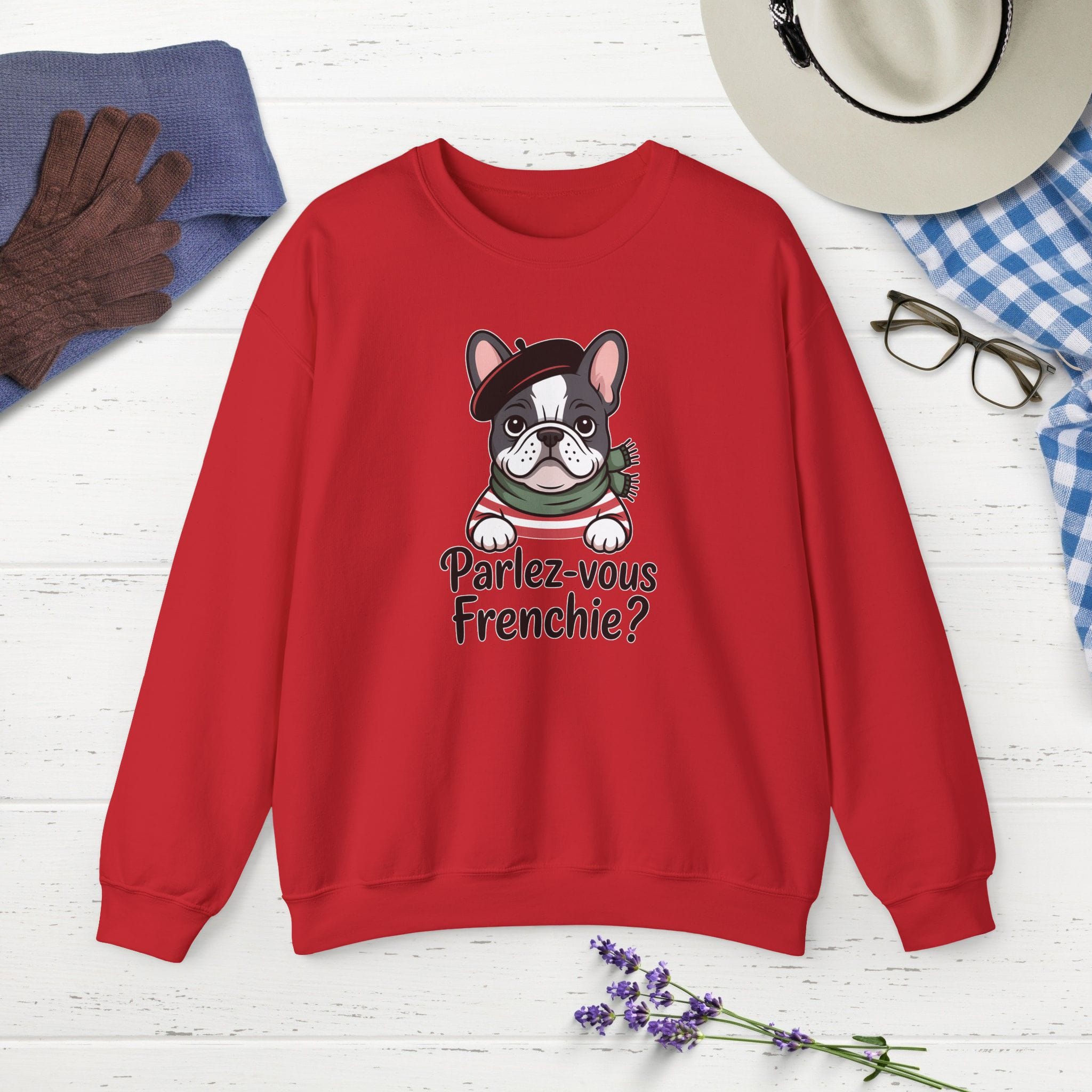 French Bulldog Sweatshirt, Funny Pet Lover Gift, Cute Dog Apparel, Unisex Crewneck, Parlez-vous Frenchie - Image 4