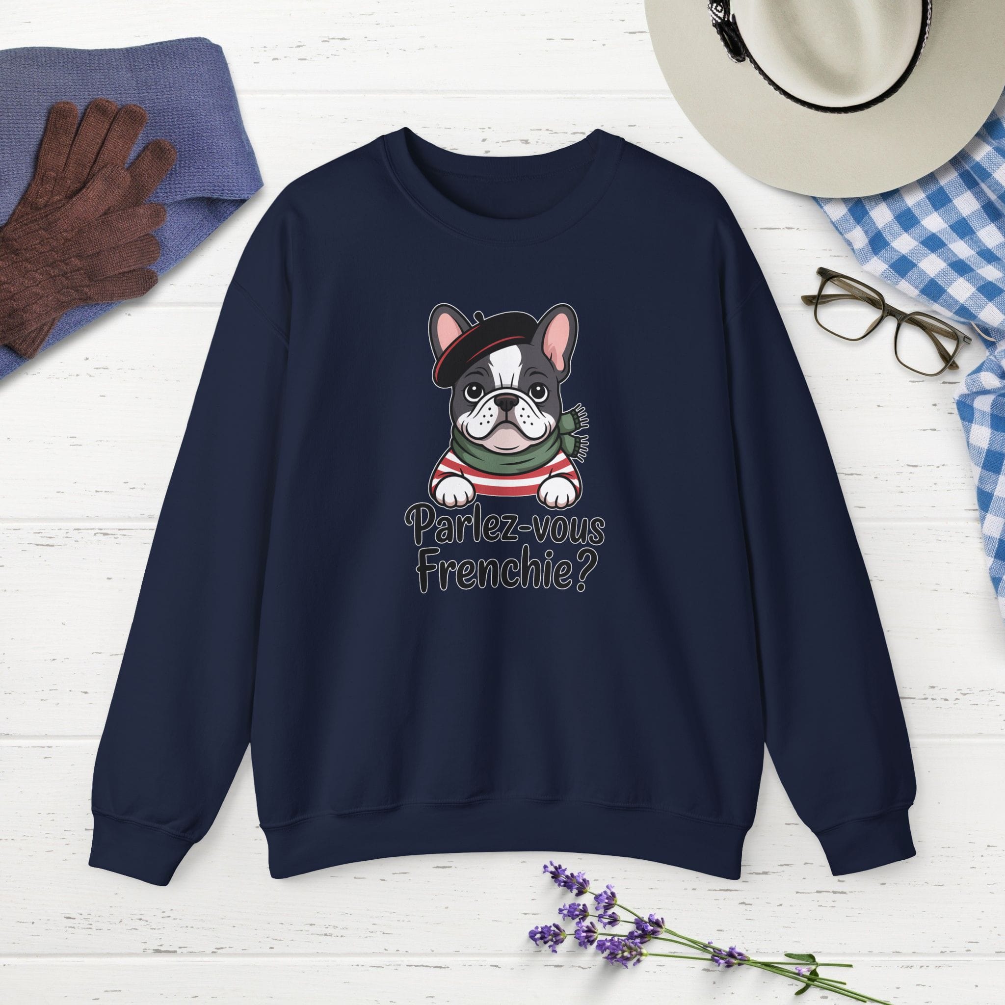 French Bulldog Sweatshirt, Funny Pet Lover Gift, Cute Dog Apparel, Unisex Crewneck, Parlez-vous Frenchie - Image 5