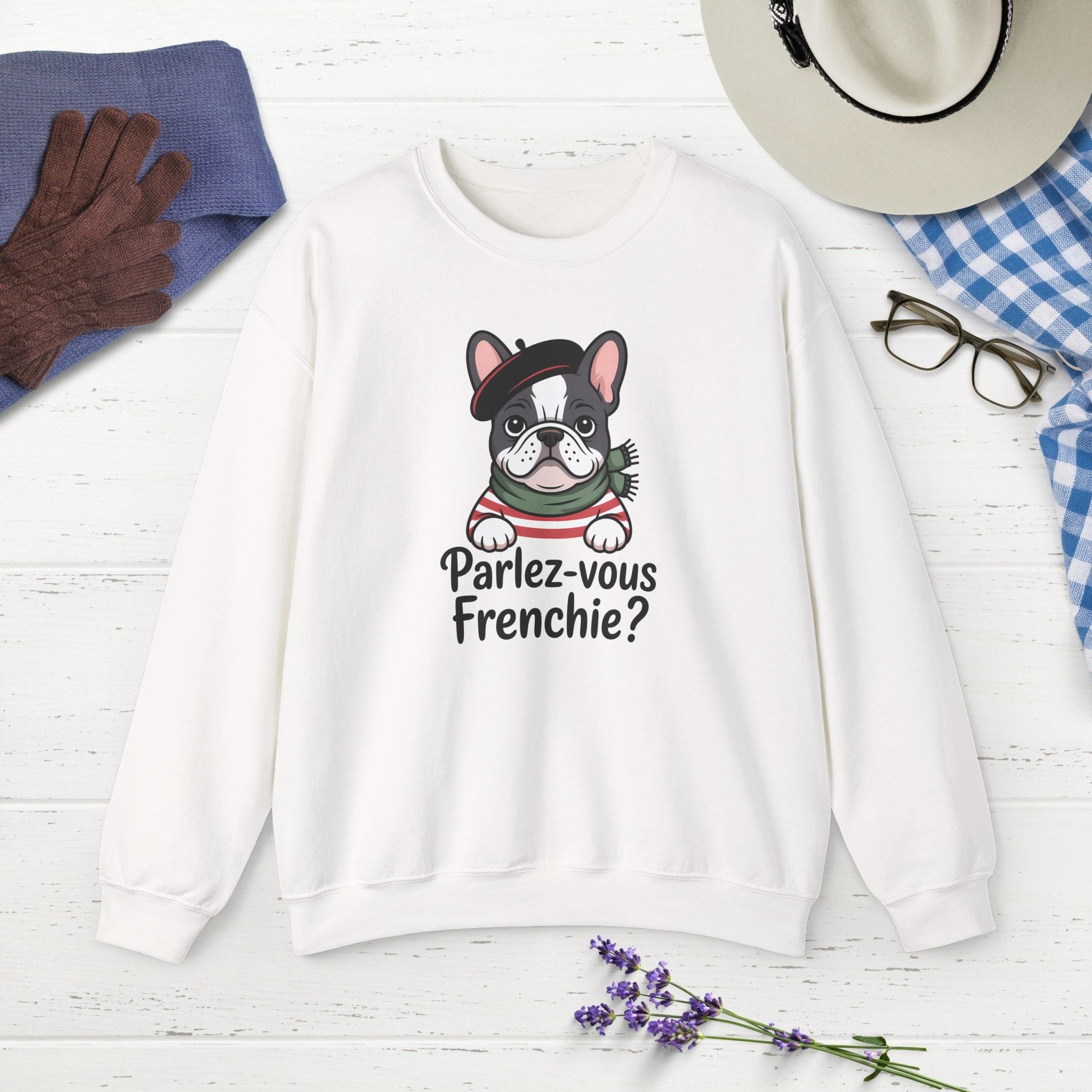 French Bulldog Sweatshirt, Funny Pet Lover Gift, Cute Dog Apparel, Unisex Crewneck, Parlez-vous Frenchie - Image 2