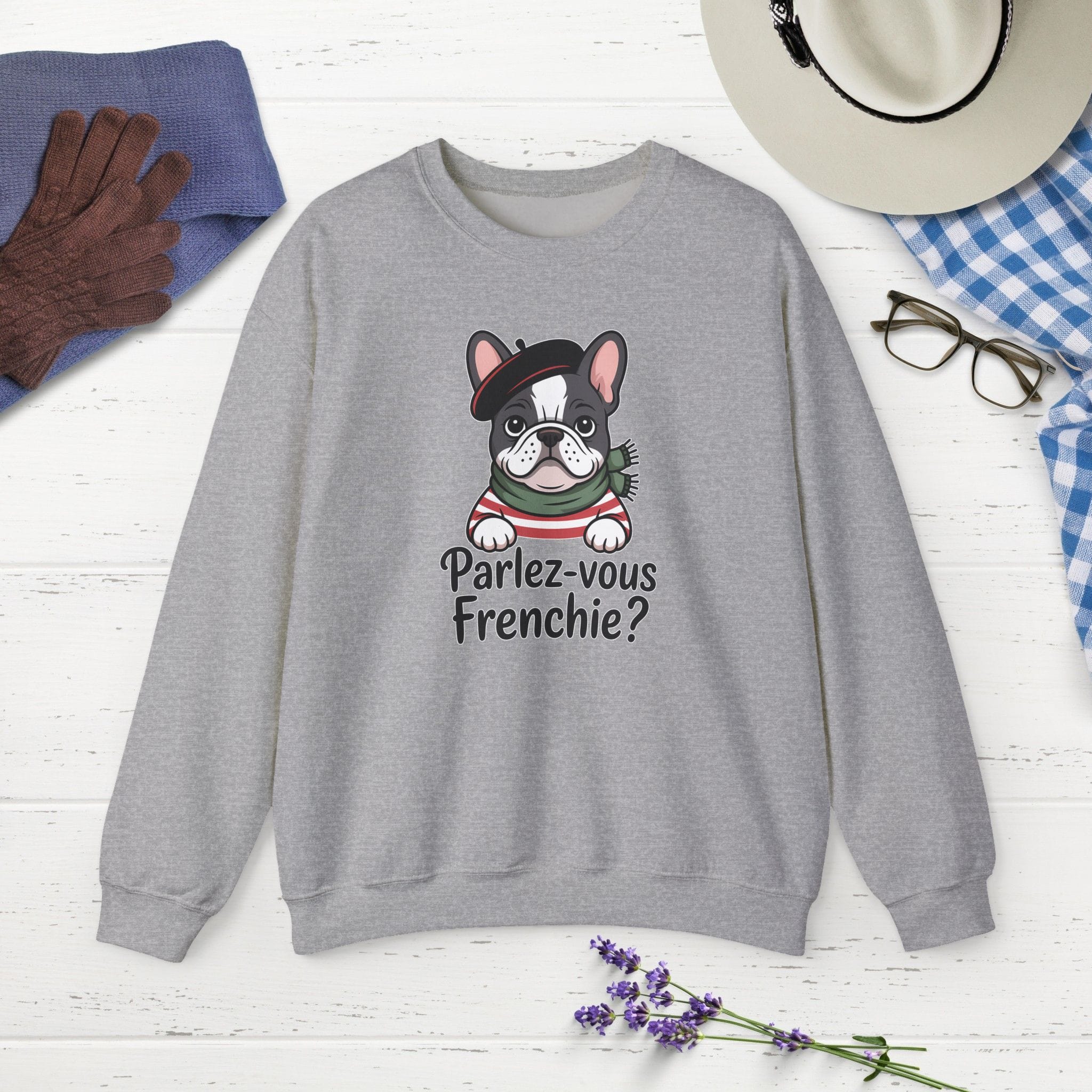 French Bulldog Sweatshirt, Funny Pet Lover Gift, Cute Dog Apparel, Unisex Crewneck, Parlez-vous Frenchie - Image 3